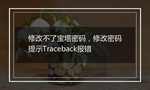 修改不了宝塔密码,修改密码提示Traceback报错