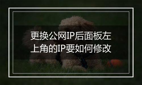 更换公网IP后面板左上角的IP要如何修改