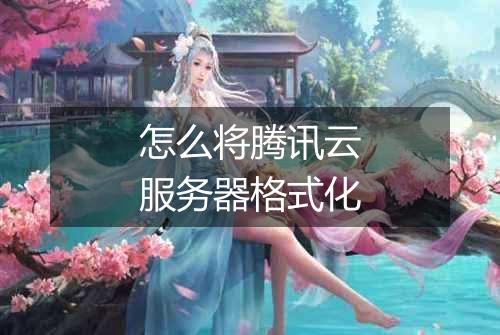 怎么将腾讯云服务器格式化