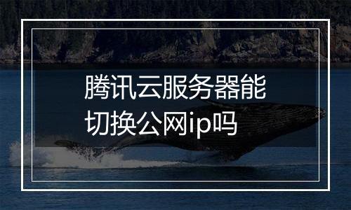 腾讯云服务器能切换公网ip吗
