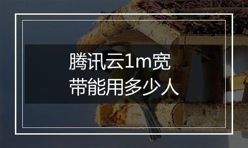 腾讯云1m宽带能用多少人