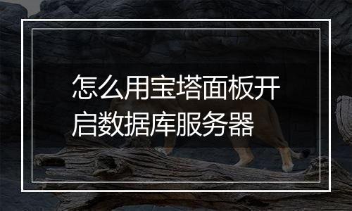 怎么用宝塔面板开启数据库服务器