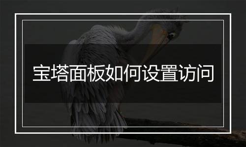 宝塔面板如何设置访问