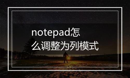 notepad怎么调整为列模式