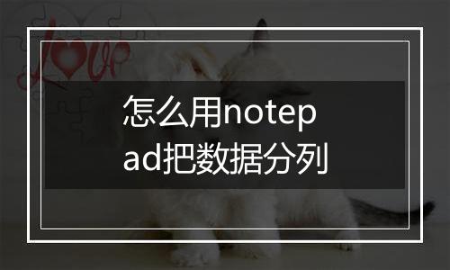 怎么用notepad把数据分列