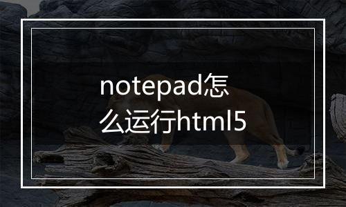 notepad怎么运行html5