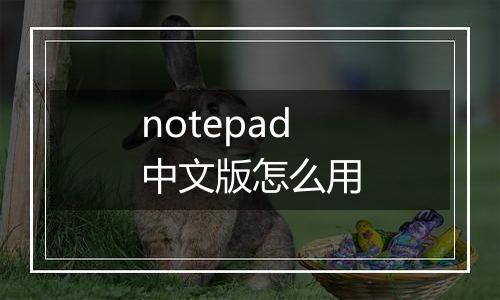 notepad中文版怎么用