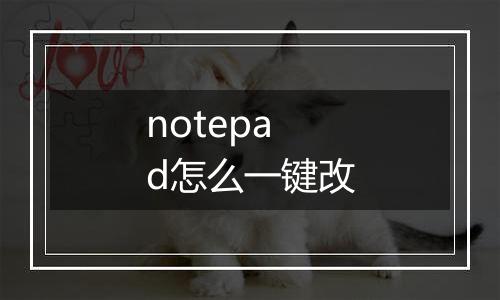 notepad怎么一键改