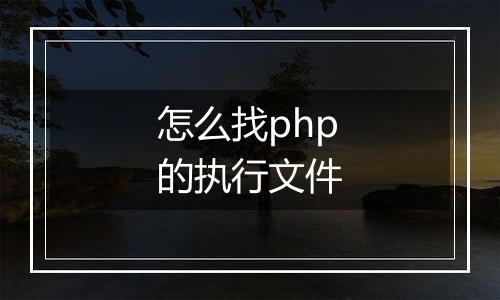 怎么找php的执行文件
