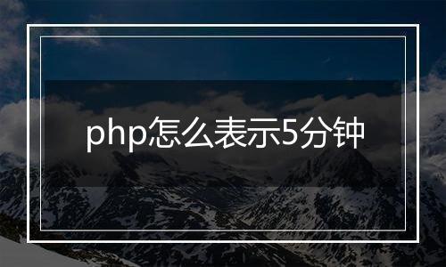 php怎么表示5分钟
