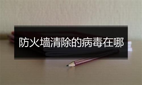 防火墙清除的病毒在哪