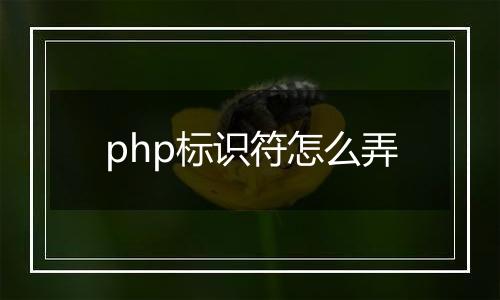 php标识符怎么弄