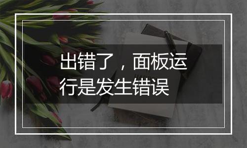 出错了,面板运行是发生错误
