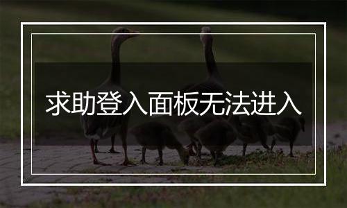 求助登入面板无法进入