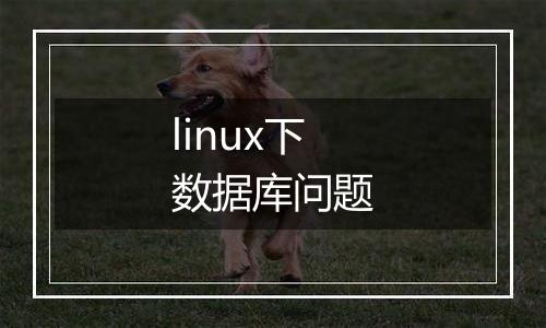 linux下数据库问题