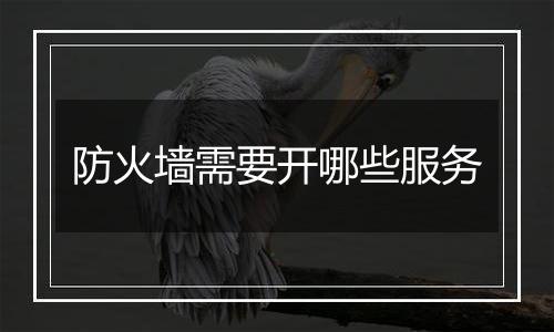 防火墙需要开哪些服务
