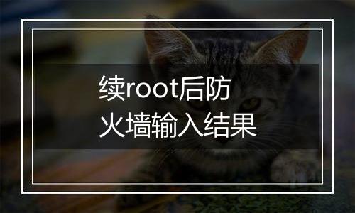 续root后防火墙输入结果