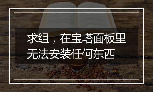 求组,在宝塔面板里无法安装任何东西