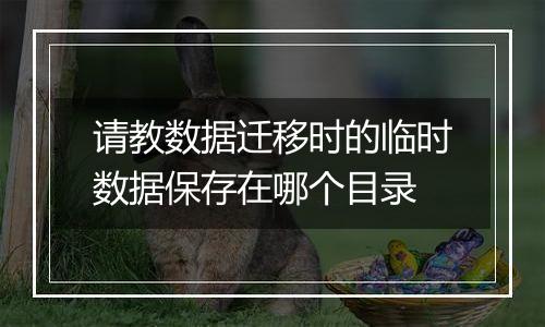 请教数据迁移时的临时数据保存在哪个目录