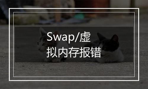 Swap/虚拟内存报错