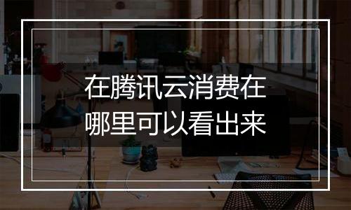 在腾讯云消费在哪里可以看出来