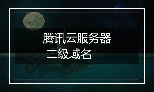 腾讯云服务器 二级域名
