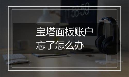 宝塔面板账户忘了怎么办