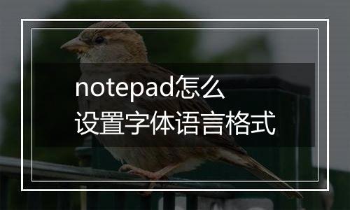notepad怎么设置字体语言格式