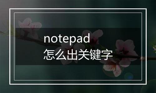 notepad怎么出关键字