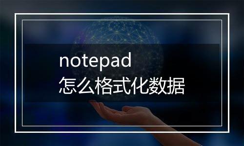 notepad怎么格式化数据
