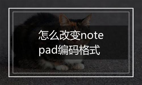怎么改变notepad编码格式