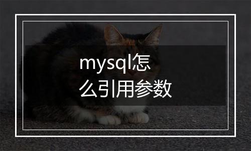 mysql怎么引用参数