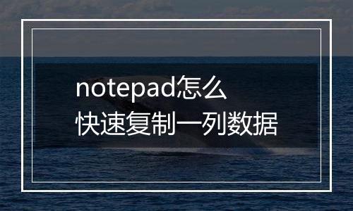 notepad怎么快速复制一列数据
