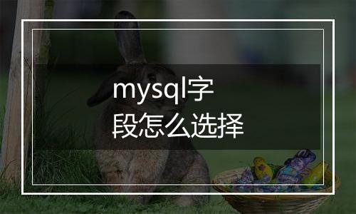 mysql字段怎么选择