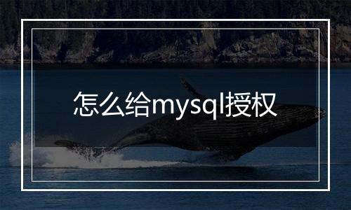 怎么给mysql授权