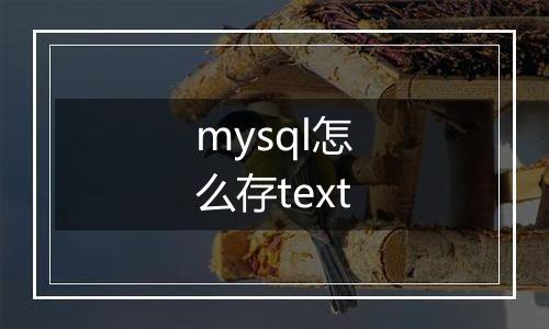 mysql怎么存text