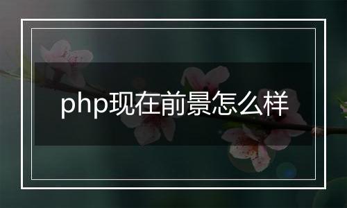 php现在前景怎么样