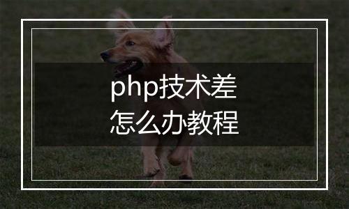 php技术差怎么办教程