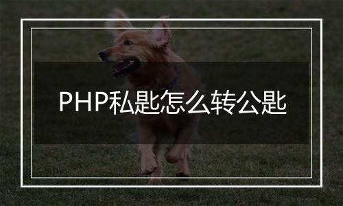 PHP私匙怎么转公匙