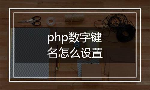 php数字键名怎么设置