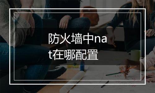 防火墙中nat在哪配置
