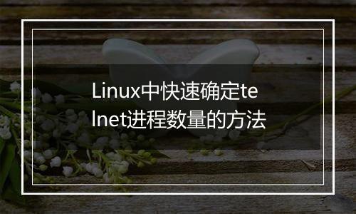 Linux中快速确定telnet进程数量的方法