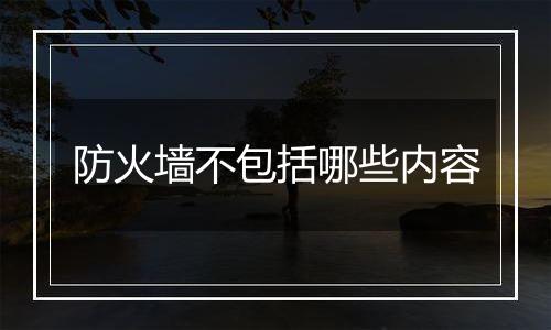 防火墙不包括哪些内容