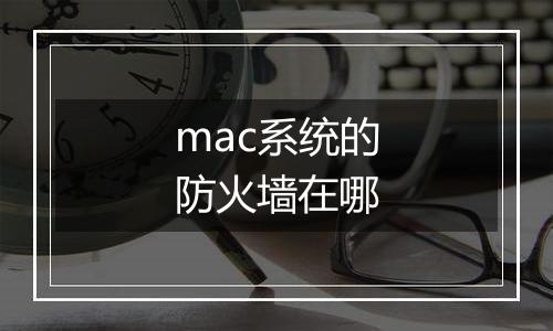 mac系统的防火墙在哪