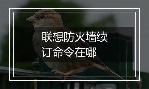 联想防火墙续订命令在哪