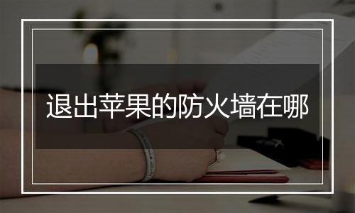 退出苹果的防火墙在哪