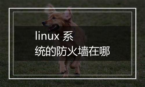 linux 系统的防火墙在哪