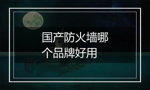 国产防火墙哪个品牌好用
