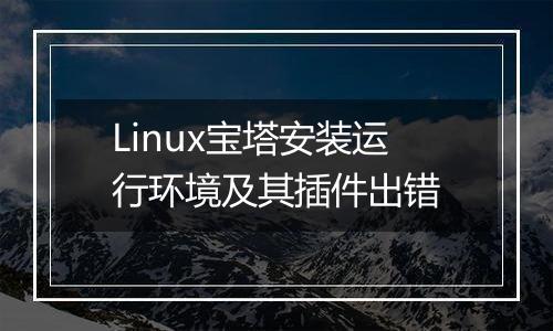 Linux宝塔安装运行环境及其插件出错