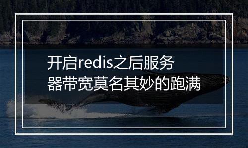 开启redis之后服务器带宽莫名其妙的跑满